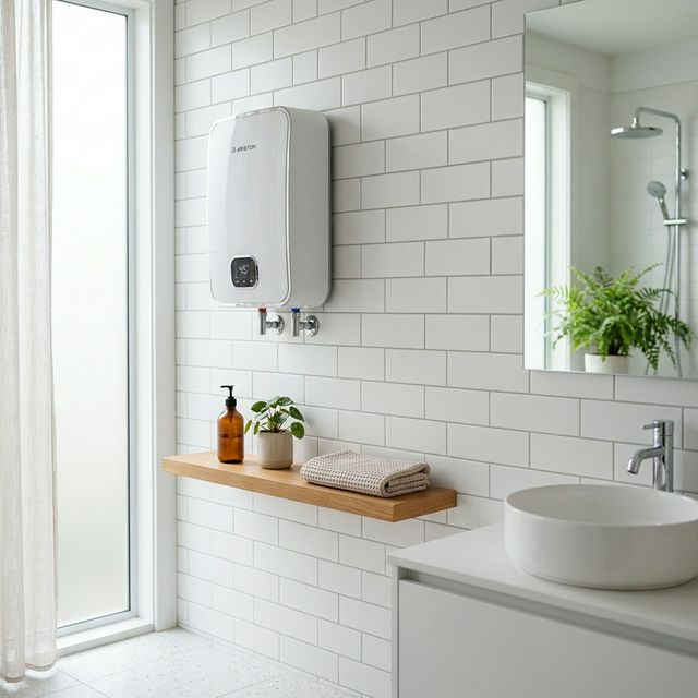 Modern bathroom with water heater